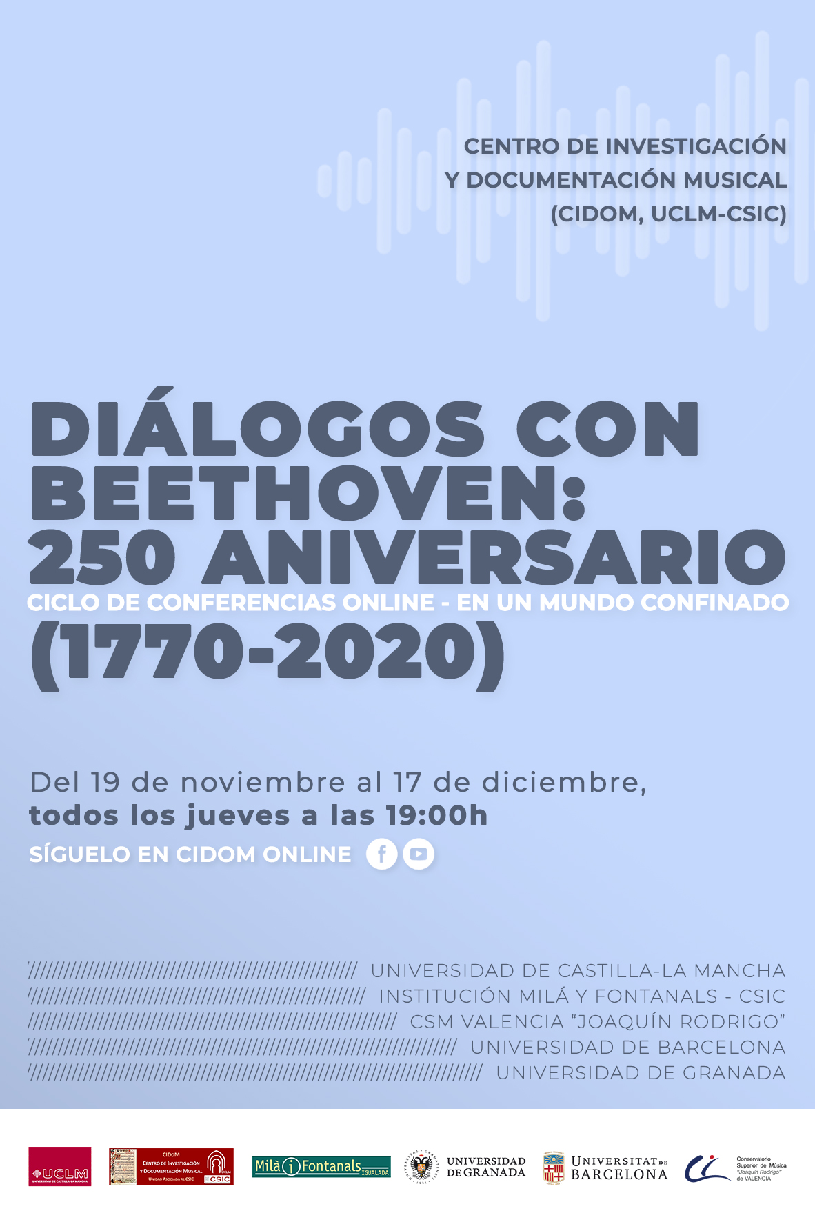 Ciclo de Conferencias. Diálogos con Beethoven: 250 aniversario (1770-2020)